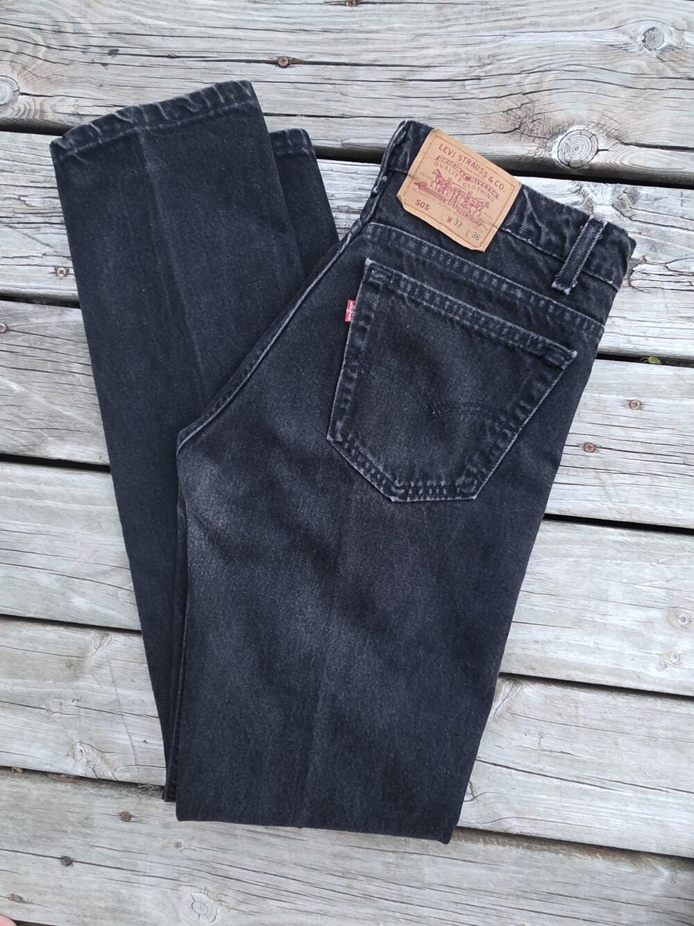 Vintage Levi's 505 Men's Black Jeans Size 33x36 Made In USA